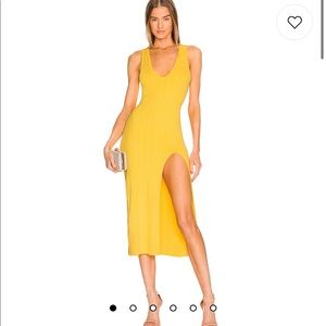 Variegated Rib Bodycon Dress in Bright Mustard
Michael Costello